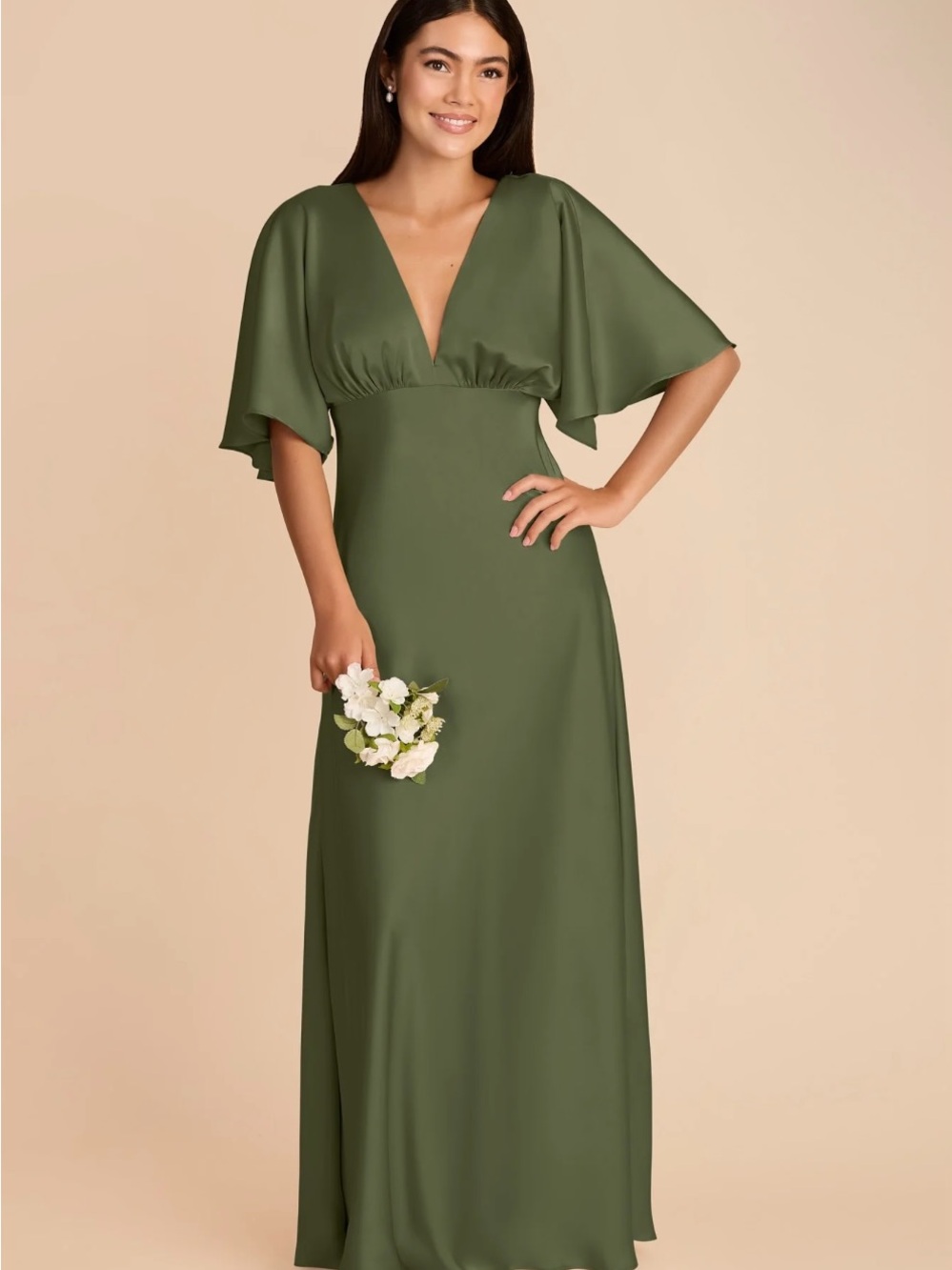 BIRDY GREY Shyla Dress Matte Satin Olive